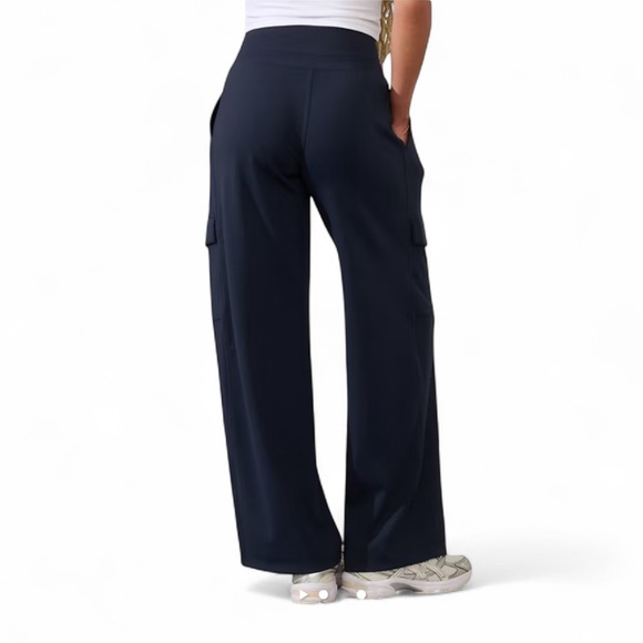 Athleta Venice Heathered Cargo Pant Black Gray Inseam 29 - Picture 2 of 8